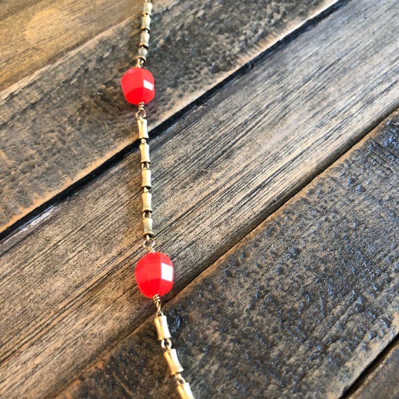 J. Crew Red/Orange Necklace - Picture 2 of 3